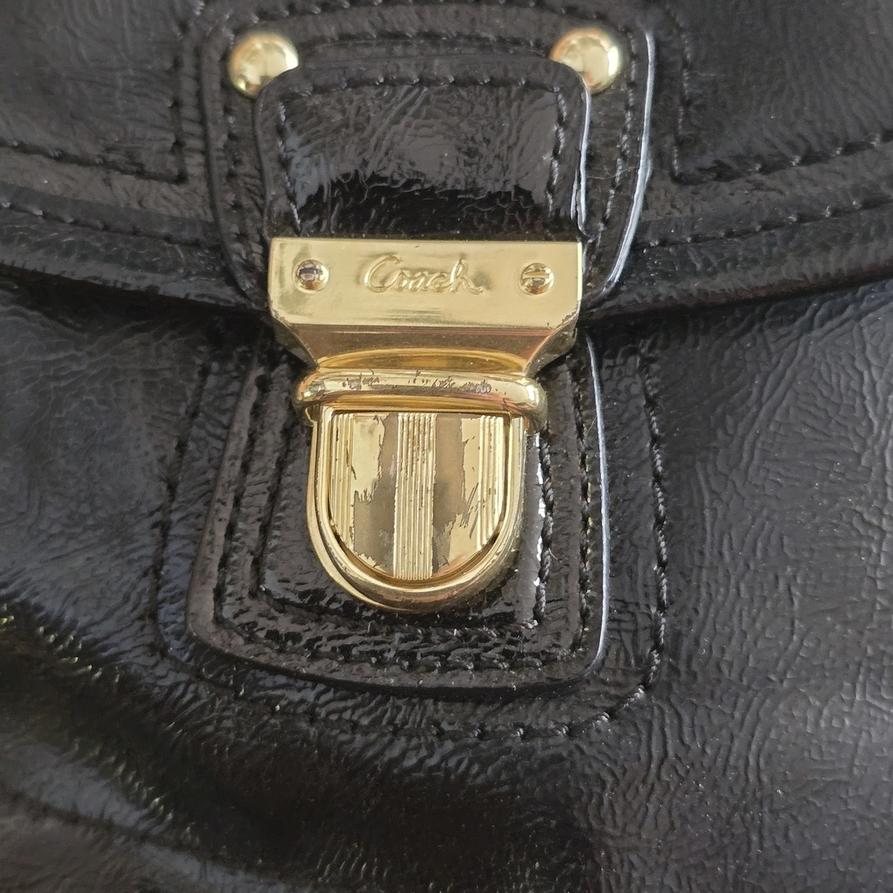 Coach Black Shoulder Hobo Bag Daisy Liquid Gloss Pat Leather Purse F23401 Y2k - Picture 9 of 9